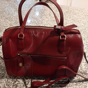 Red Patent Coach Satchel